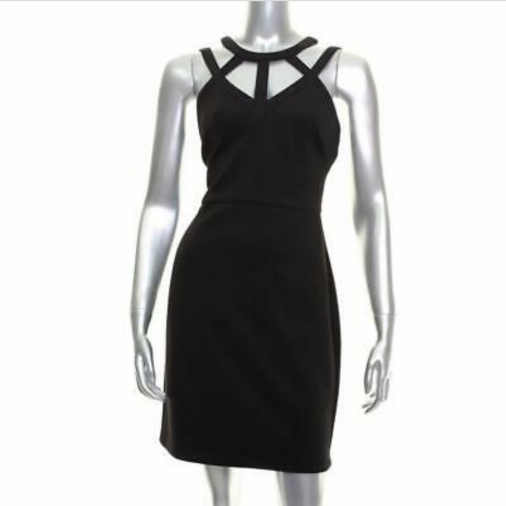 GUESS Black Mini Dress w/ Strappy Neck Detail (4)
